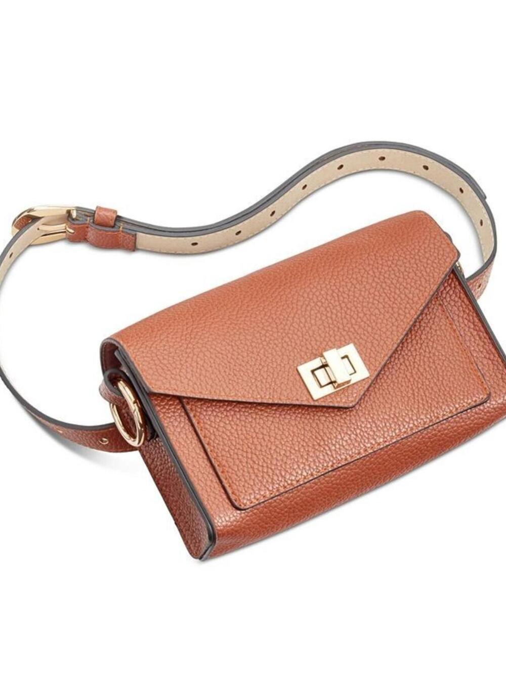 Steve Madden Convertible Belt Bag - Cognac/Gold, (o15)